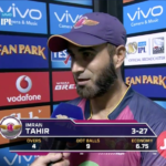 Tahir after taking 3-27 against GL