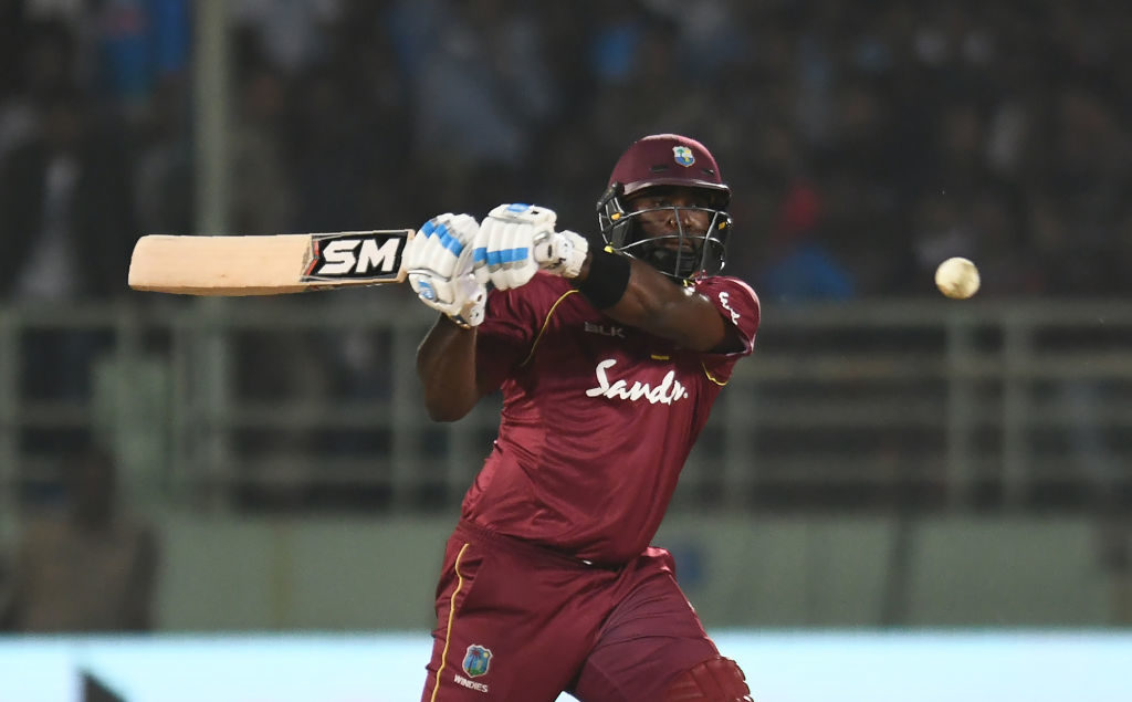 Hope's last-ball four ties it for Windies