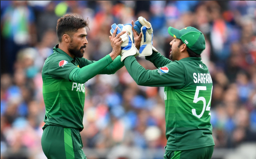 Pakistan celebrate Hashim Amla's wicket