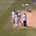 batsman kicks helmet