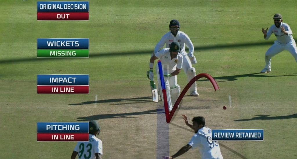 Dean Elgar not out DRS tracking