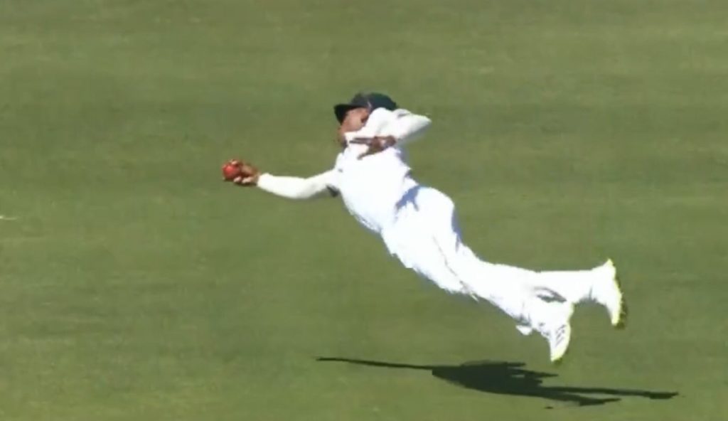 Keegan Petersen catch SA vs India 13 Jan