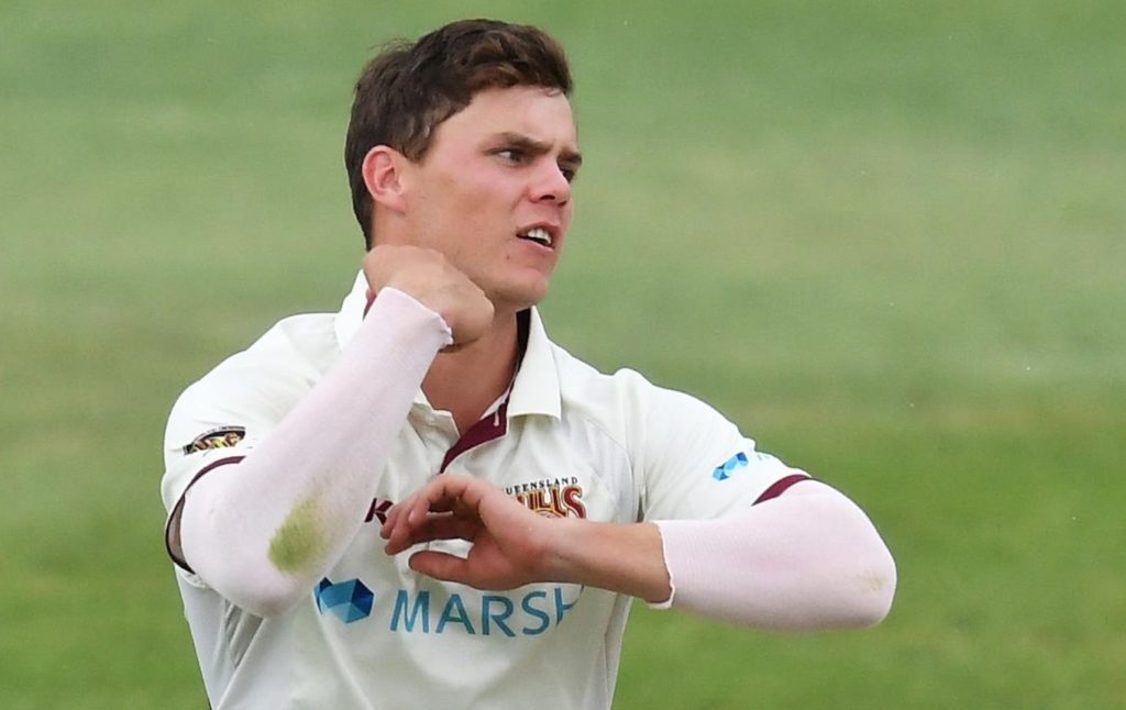 Mitchell Swepson bowls Queensland