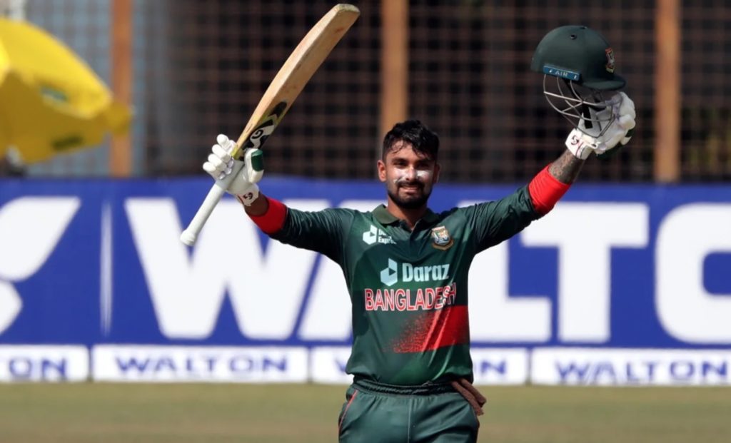 Liton Das Bangladesh century 25 Feb 2022