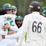 Proteas celebrate Conway wicket