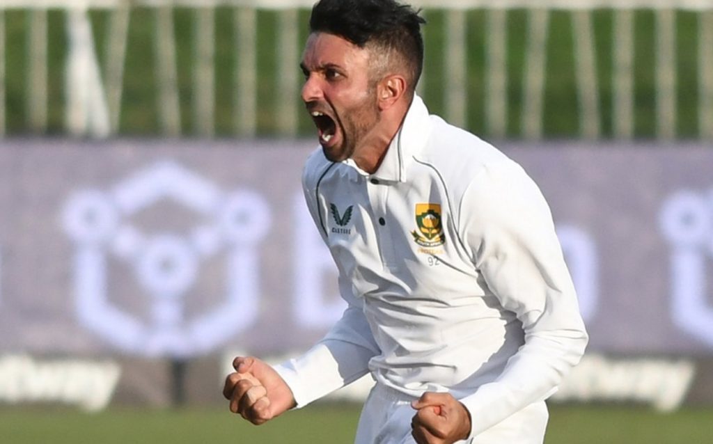 Keshav Maharaj celebrates seven-for