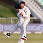 Keshav Maharaj celebrates wicket 3 Apr 22