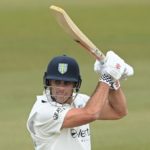 CHESTER-LE-STREET, ENGLAND - APRIL 14: Durham batsman David Bedingham cuts the ball towards the boundary during his century during Day One of the LV= Insurance County Championship match between Durham and Leicestershire at The Riverside on April 14, 2022 in Chester-le-Street, England. (Photo by Stu Forster/Getty Images)