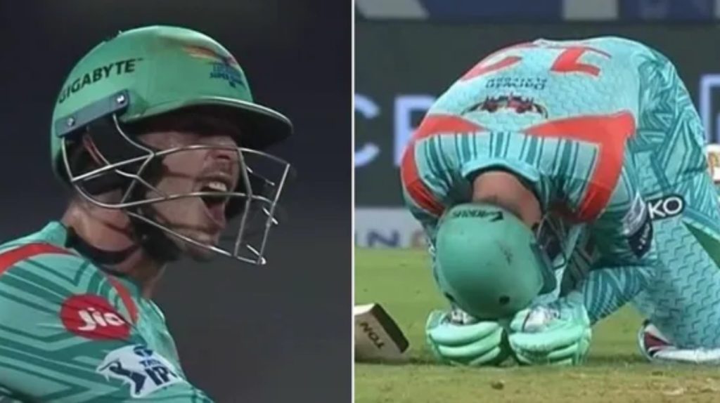 De Kock emotional celebration