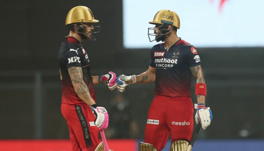 Faf du Plessis Virat Kohli IPL 19 May 2022