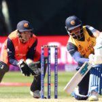 Kusal Mendis sweeps at the T20 World Cup October 2022