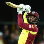 Kyle Mayers West Indies drive six