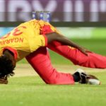 Zimbabwe bowler Richard Ngarava was injured in the T20 World Cup match against South Africa