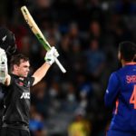 Tom Latham soaks up the applause after scoring a glorious hundred against India