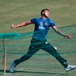 Bangladesh fast bowler Taskin Ahmed bowling in the nets ahead of the first Test against India