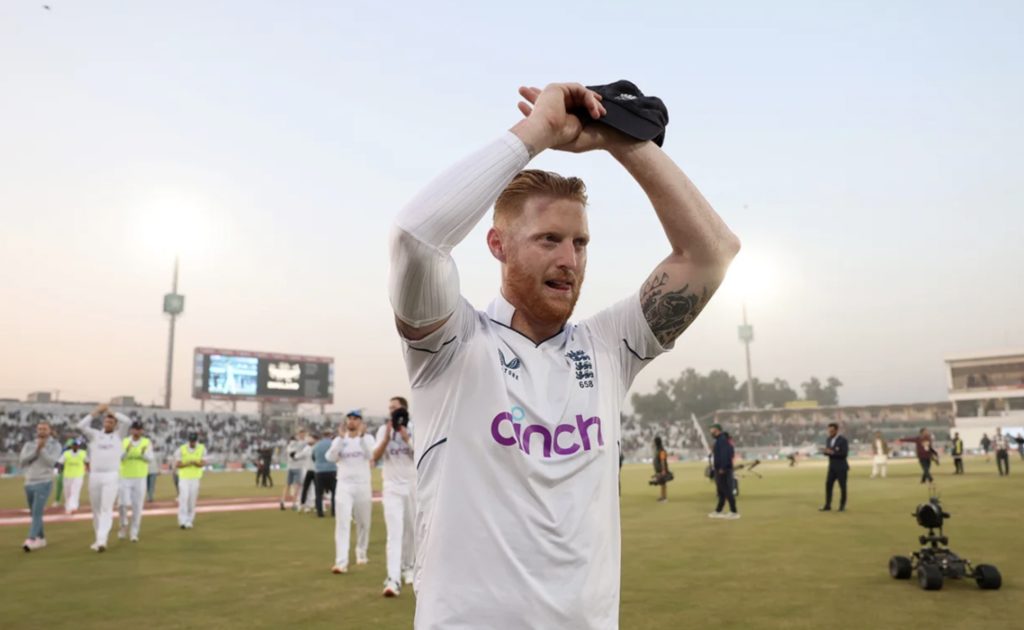 Ben Stokes celebrates Rawalpindi 5 Dec 2022