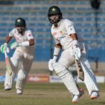 Imam ul-Haq and Babar Azam run between the wickets