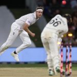 Stuart Broad bowls Tom Blundell 18 Feb 2023