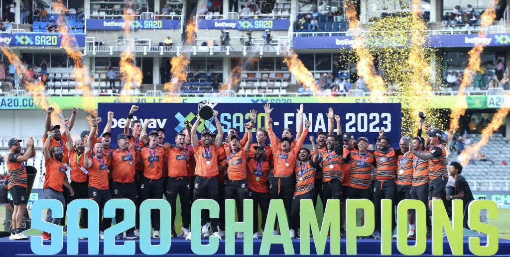 Sunrisers Eastern Cape SA20 trophy 12 Feb 2023