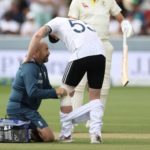 Ben Stokes knee strapping 2023