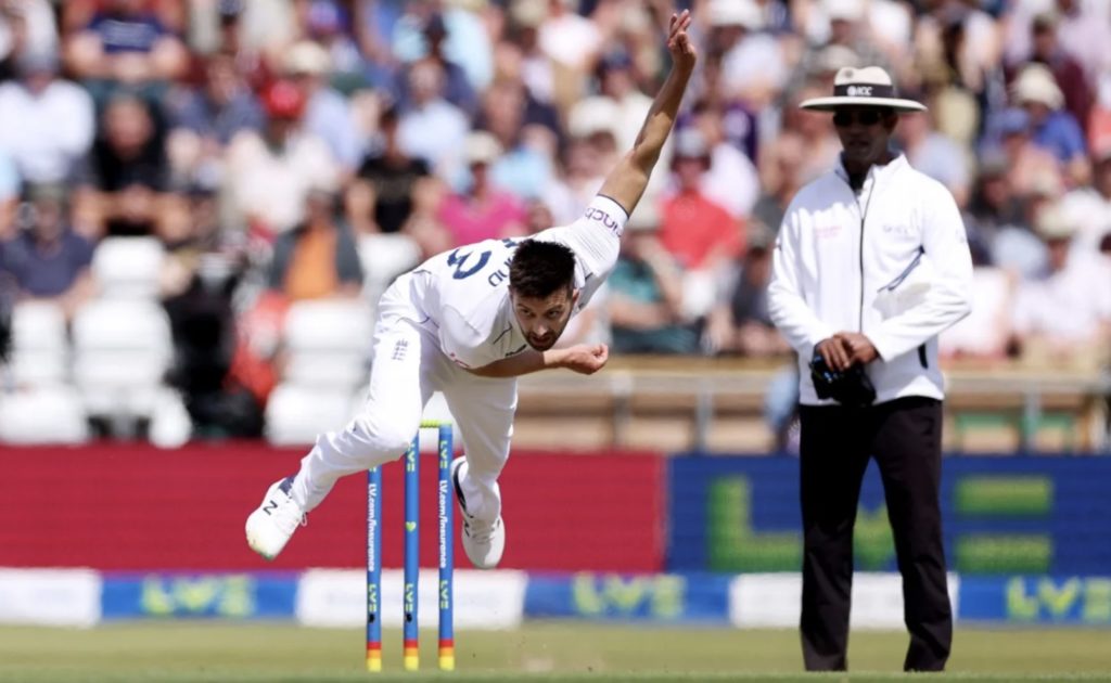 Mark Wood bowls 6 July 2023