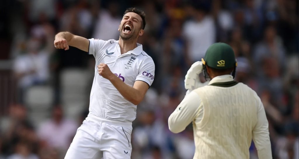 Mark Wood wicket Ashes 21 July 2023