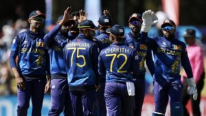 Sri Lanka celebrate wicket 9 July 2023