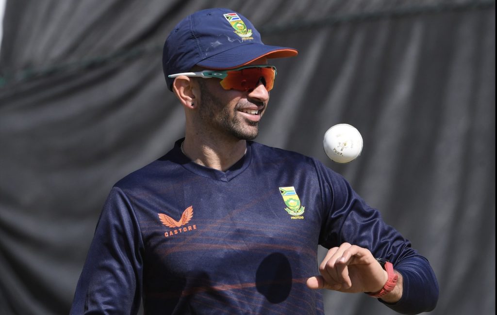 Keshav Maharaj smiles 2023