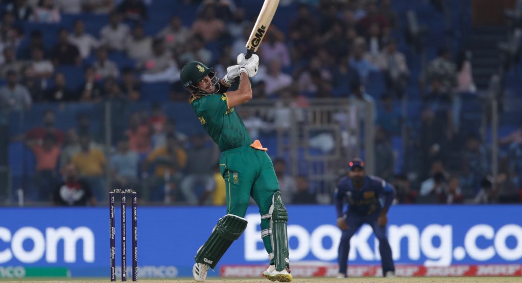 Aiden Markram shot 7 Oct 2023 Surjeet Yadav:Getty Images