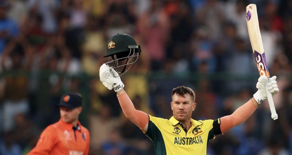 David Warner 100 Aus Neth 25 Oct 2023 Robert Cianflone Getty Images