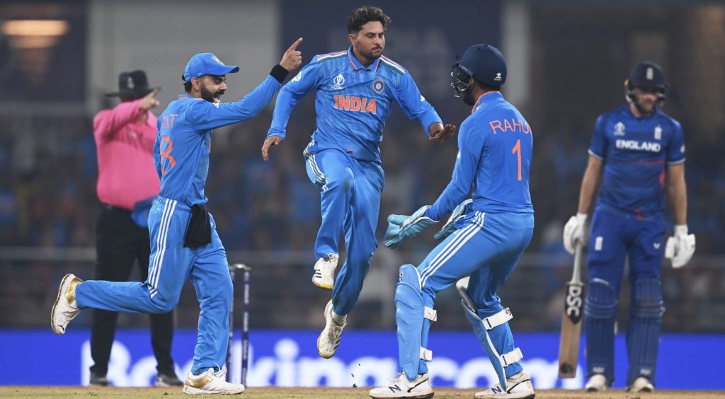 Kuldeep Yadav Liam Livingstone 29 Oct 2023 Gareth Copley Getty Images