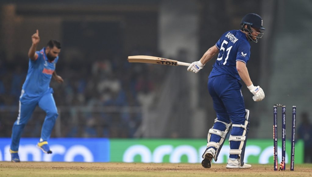 Mohammed Shami Jonny Bairstow 29 Oct 2023 Gareth Copley Getty Images