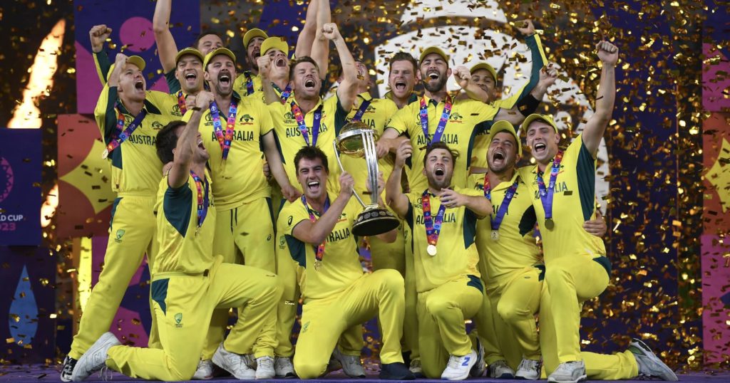 Australia 2023 CWC trophy Gareth Copley Getty Images