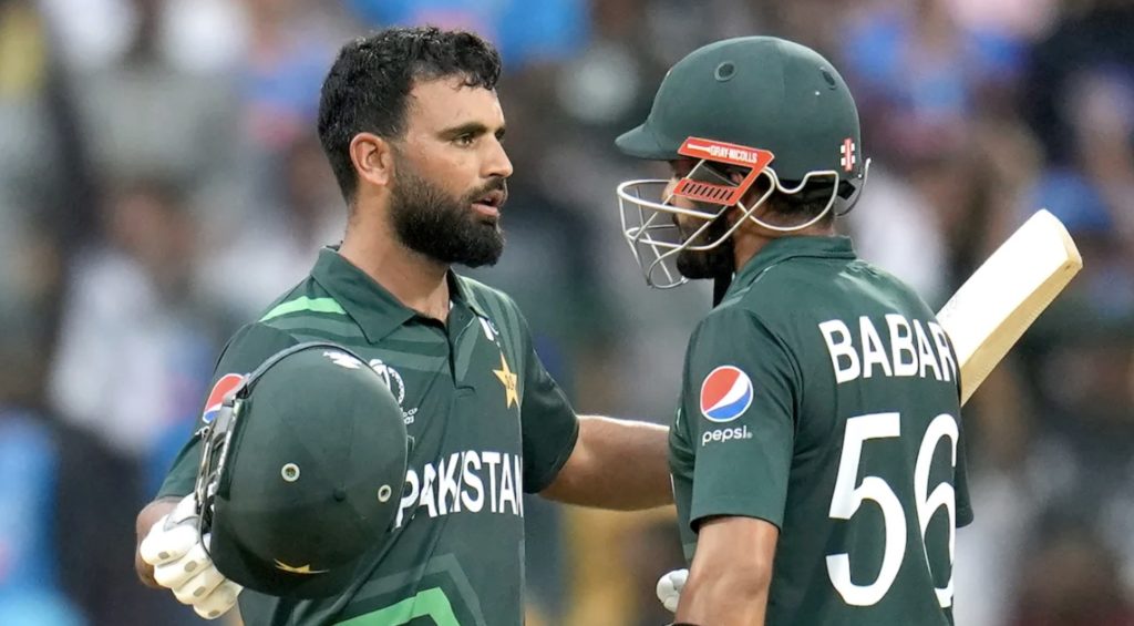 Fakhar Zaman Babar Azam 4 Nov 2023 Sajjad Hussain:AFP