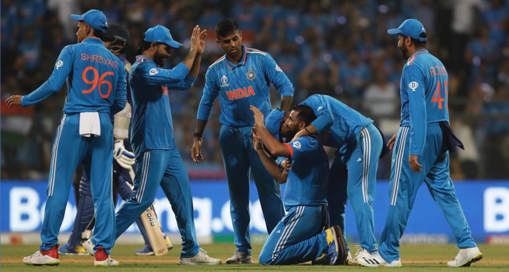 Mohammed Shami India record 2 Nov 2023 Surjeet Yadav Getty Images