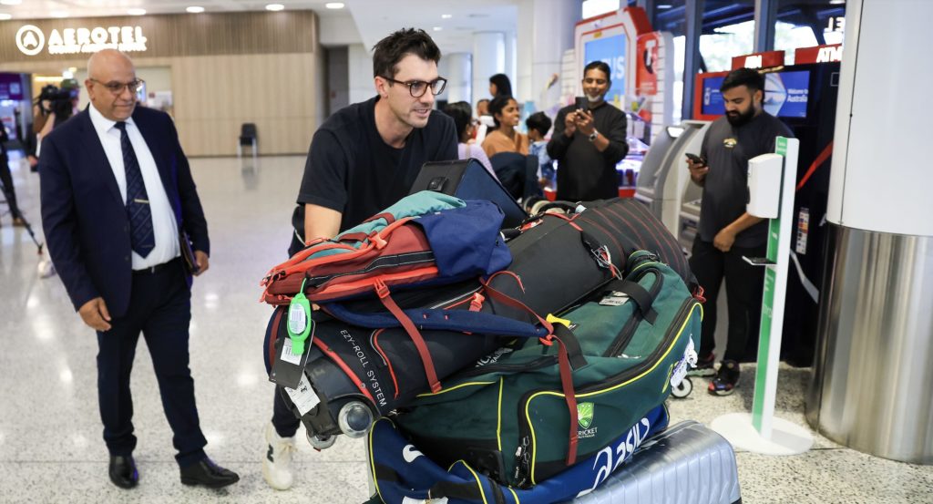 Pat Cummins Sydney airport 2023 Mark Evans Getty Images