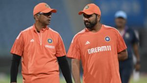 Rahul Dravid Rohit Sharma Oct 2023 Gareth Copley Getty Images