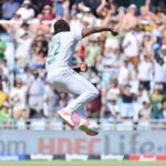 Lungi Ngidi celebrates 3 Jan 2024 Grant Pitcher Gallo Images