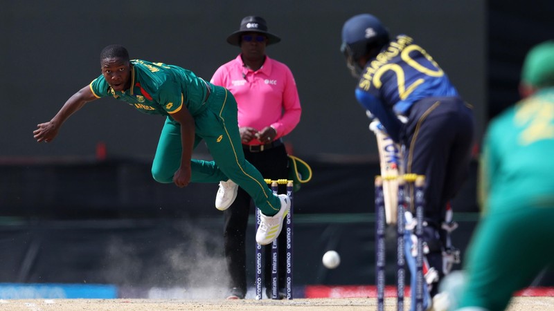 Kwena Maphaka bowls 2 Feb 2024 Michael Steele ICC Getty Images