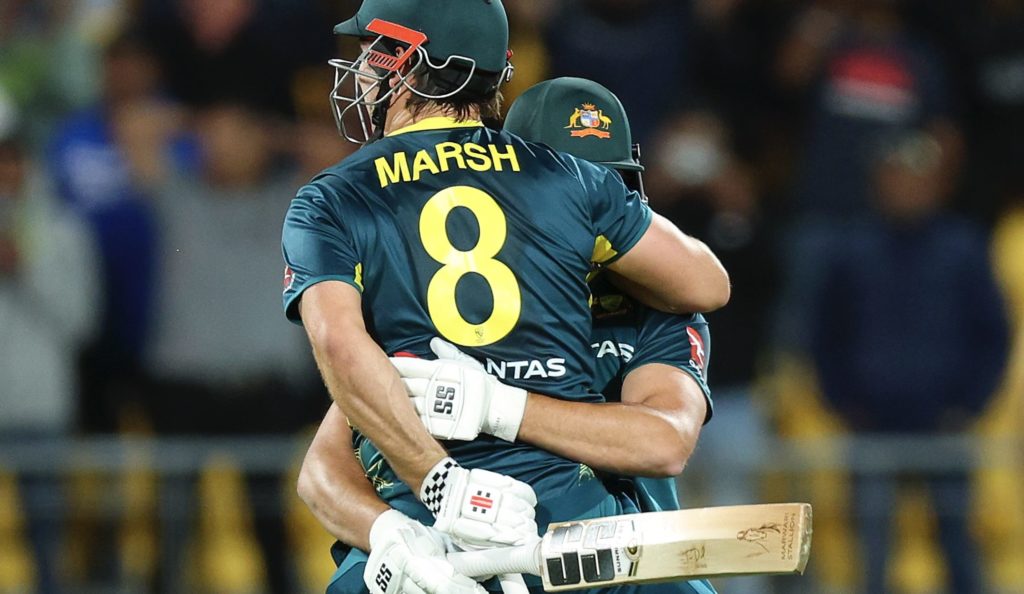 Mitchell Marsh Tim David 21 Feb 2024 Hagen Hopkins Getty Images