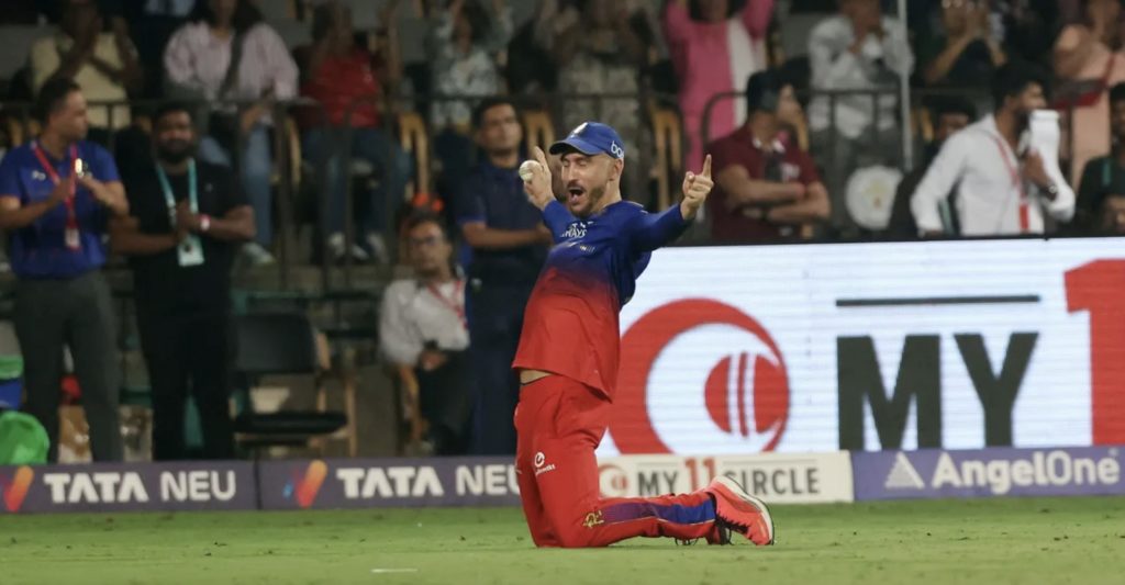 Faf du Plessis catch 18 May 2024 BCCI