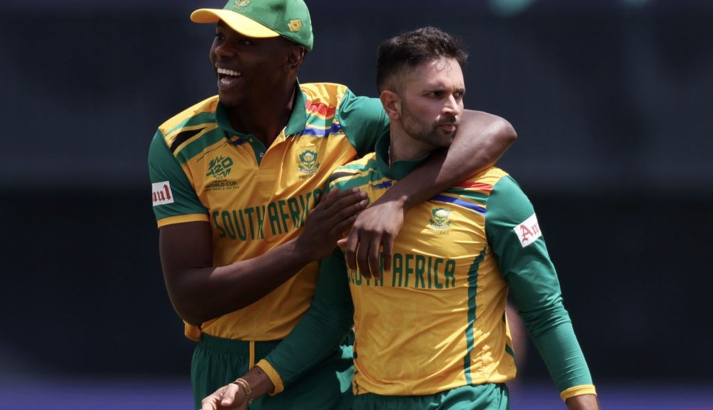 Kagiso Rabada Keshav Maharaj 10 June 2024 Robert Cianflone Getty Images
