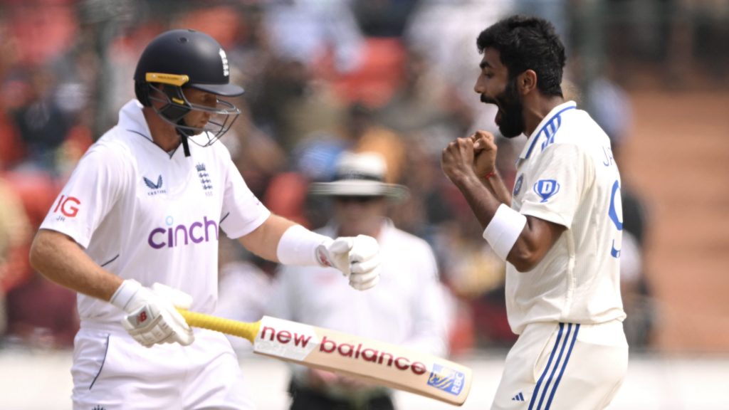Joe Root Jasprit Bumrah 2024 Tests Stu Forster Getty Images