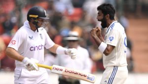Joe Root Jasprit Bumrah 2024 Tests Stu Forster Getty Images