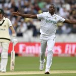 Kagiso Rabada celebrates 11 June 2025 Gareth Copley Getty Images
