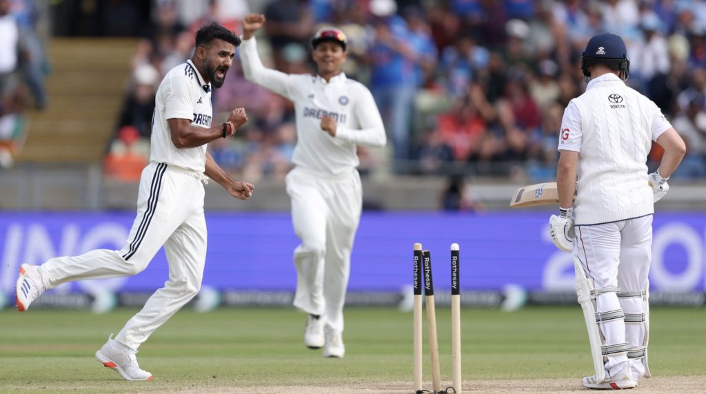 Akash Deep Ben Duckett 5 July 2025 Michael Steele Getty Images
