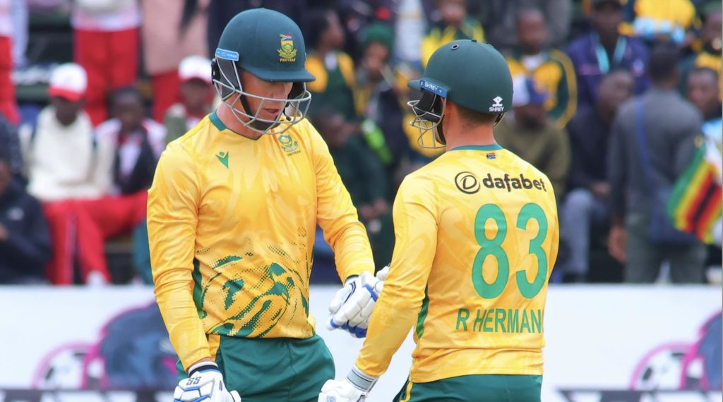 Rassie van der Dussen Rubin Hermann 20 Ju;y 2025 Zimbabwe Cricket