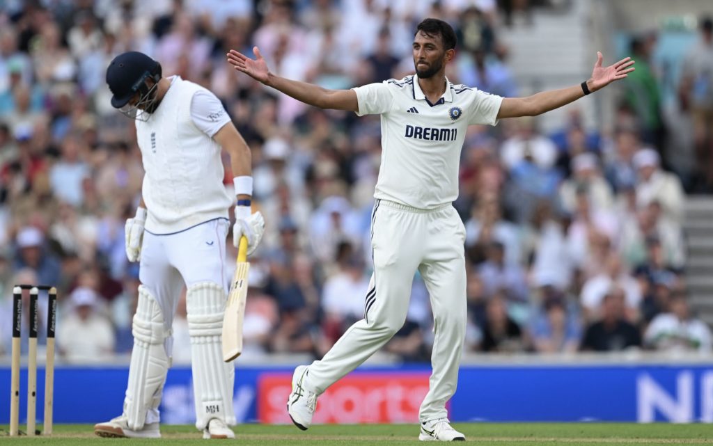 Prasidh Krishna Jamie Overton 1 Aug 2025 Shaun Botterill Getty Images