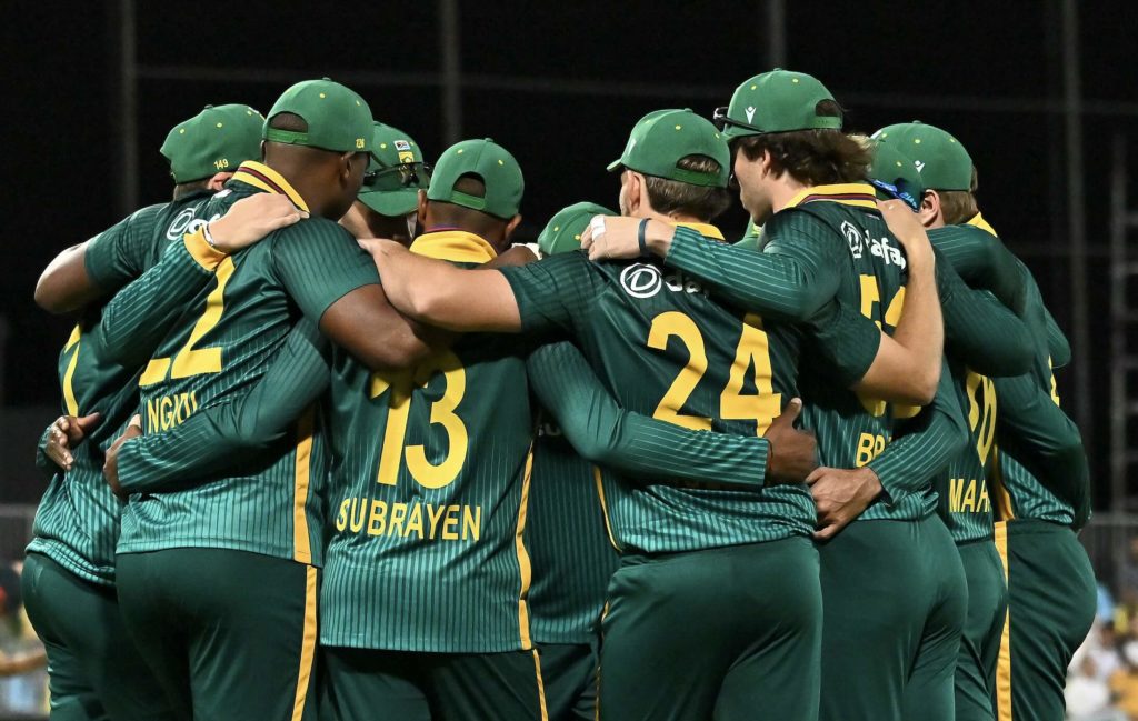 Proteas huddle 19 August 2025 Emily Barker Getty Images