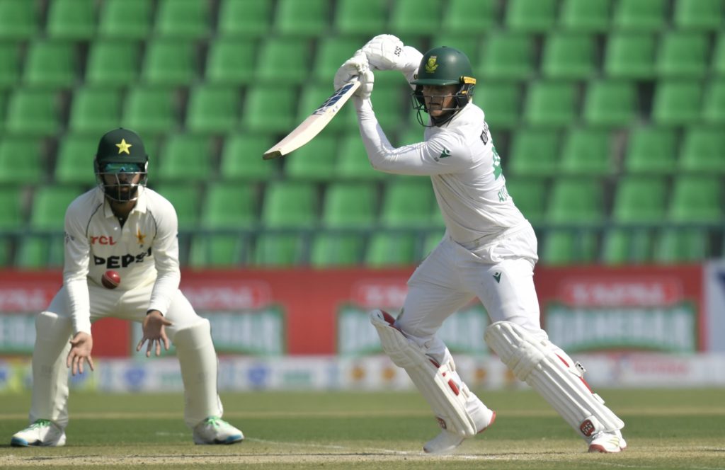 Ryan Rickelton bats 13 Oct 2025 Sameer Ali Getty Images